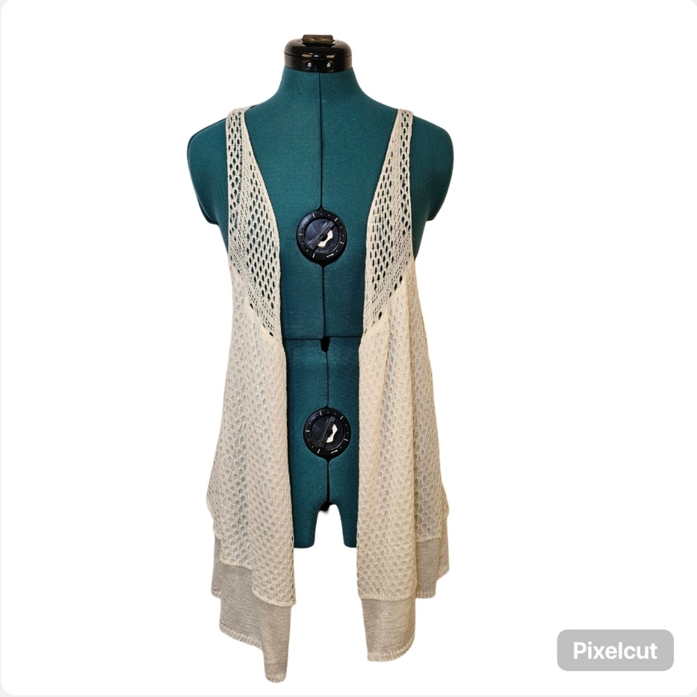 Buffalo David Bitton sleeveless lace knit sweater cardigan size S US